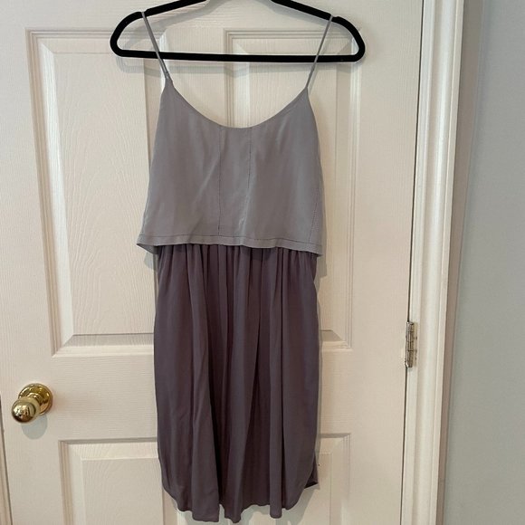 Monk & Lou Drummond Dress with Silk Bodice Light blue/ charcoal size small - Picture 1 of 6